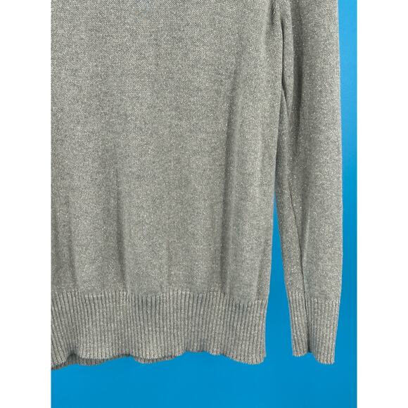 New‎ York & Co Soho Jeans Women's Long Sleeve Sweater Silver Gray Tie Up Size M - Picture 7 of 11